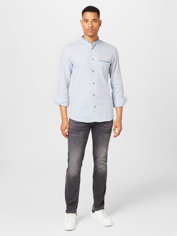 Lindbergh Slim fit Button Up Shirt in Blue