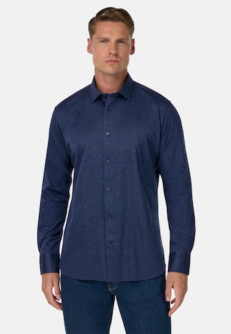 Coupe regular Chemise Boggi Milano en bleu : devant