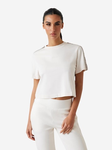 Top 'BRITNEY CROP TEE V3RI08 I3Z14' di GUESS in beige: frontale