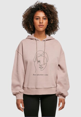 Merchcode Sweatshirt 'WD - Woman Figure' in Pink: front