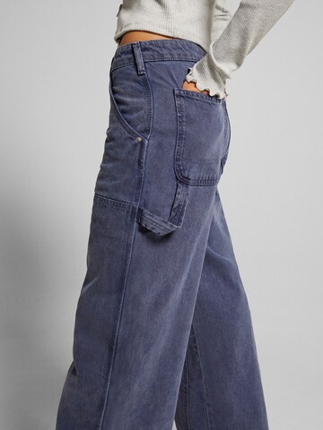 Wide Leg Jean Bershka en bleu