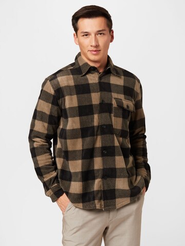 Only & Sons Regular fit Button Up Shirt 'TYN' in Brown: front