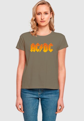 Merchcode Shirt 'ACDC - Fire' in Grün: Vorderseite
