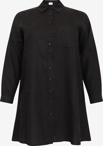 Yoek Blouse 'Linen' in Black: front