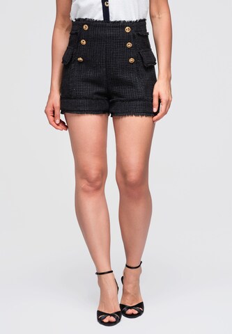 Regular Pantalon Ombre en noir : devant