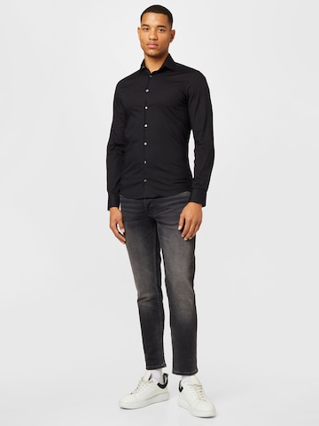 Calvin Klein Slim fit Πουκάμισο για το γραφείο σε μαύρο