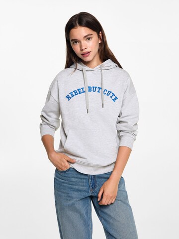 Sweat-shirt 'Cute' MANGO TEEN en gris : devant