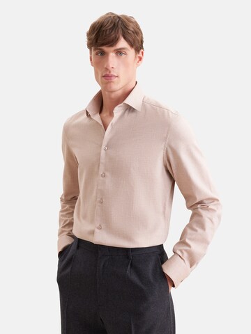 SEIDENSTICKER Slim fit Business shirt in Beige