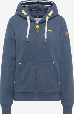 Schmuddelwedda Zip-Up Hoodie in Blue: front