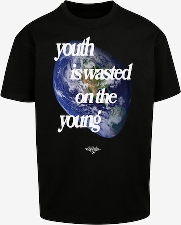 Lost Youth Shirt 'World' in Zwart: voorkant