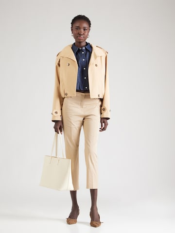 Weekend Max Mara Slimfit Hlače na rob 'CECCO' | bež barva
