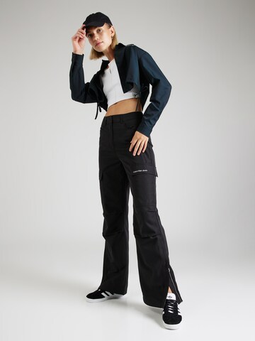 melns Calvin Klein Jeans Vaļīgs piegriezums Kargo bikses