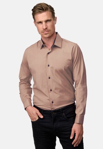 Rusty Neal Regular fit Overhemd in Beige: voorkant
