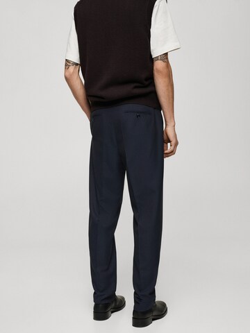 MANGO MAN Regular Bandplooibroek in Blauw