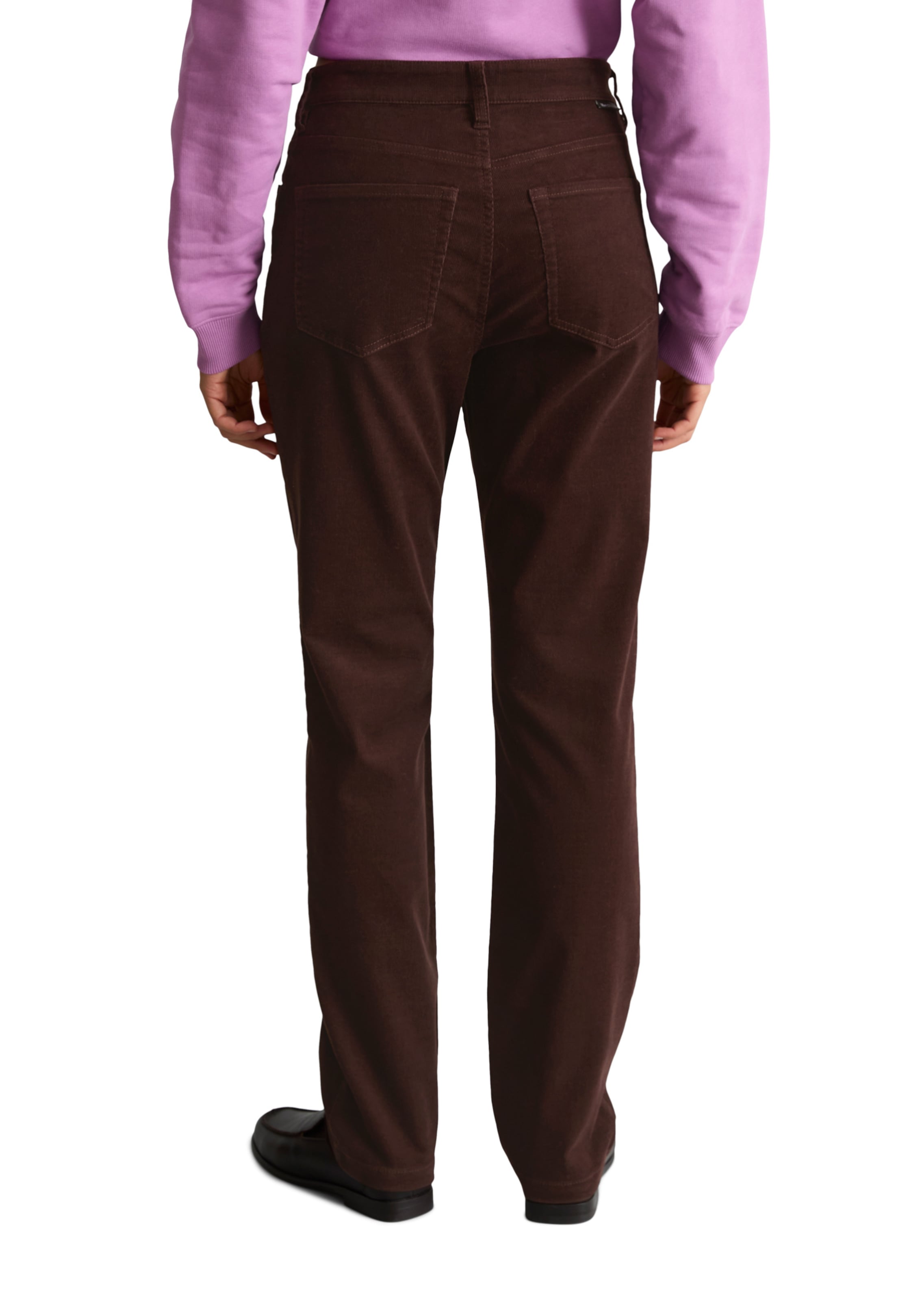 Marc O'Polo DENIM Regular Trousers 'Olina' in Brown: back