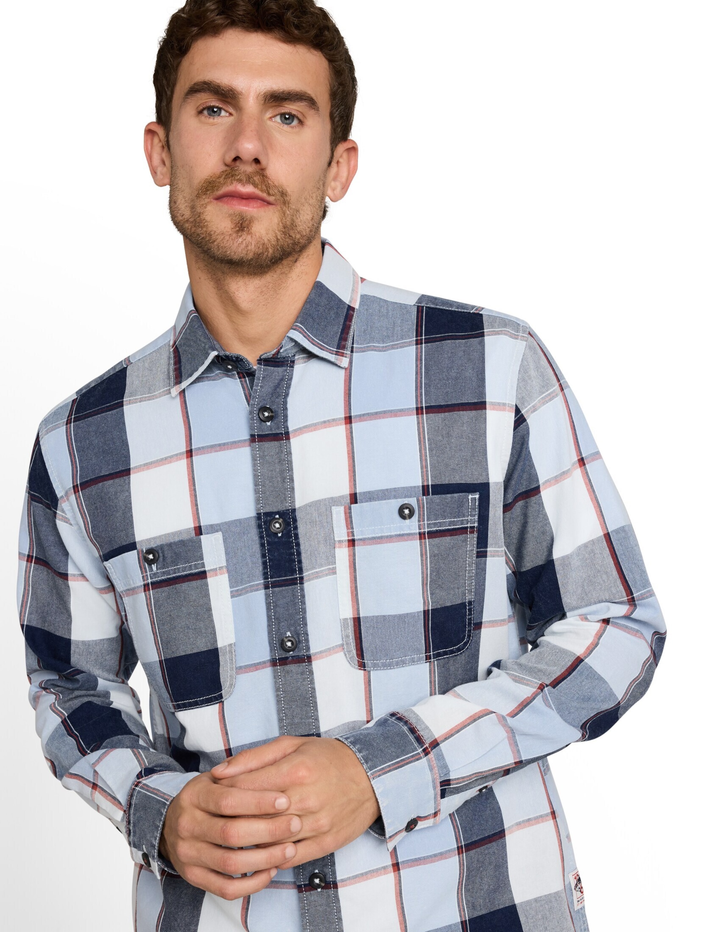 Coupe regular Chemise TOM TAILOR en bleu