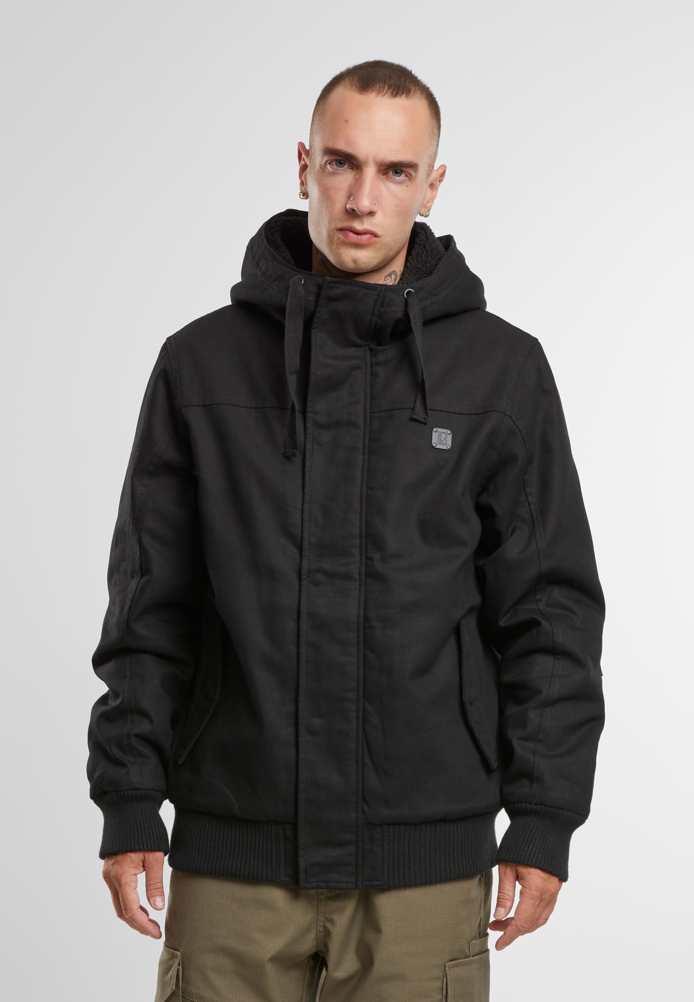Brandit Between-season jacket 'Essential' in Black: front