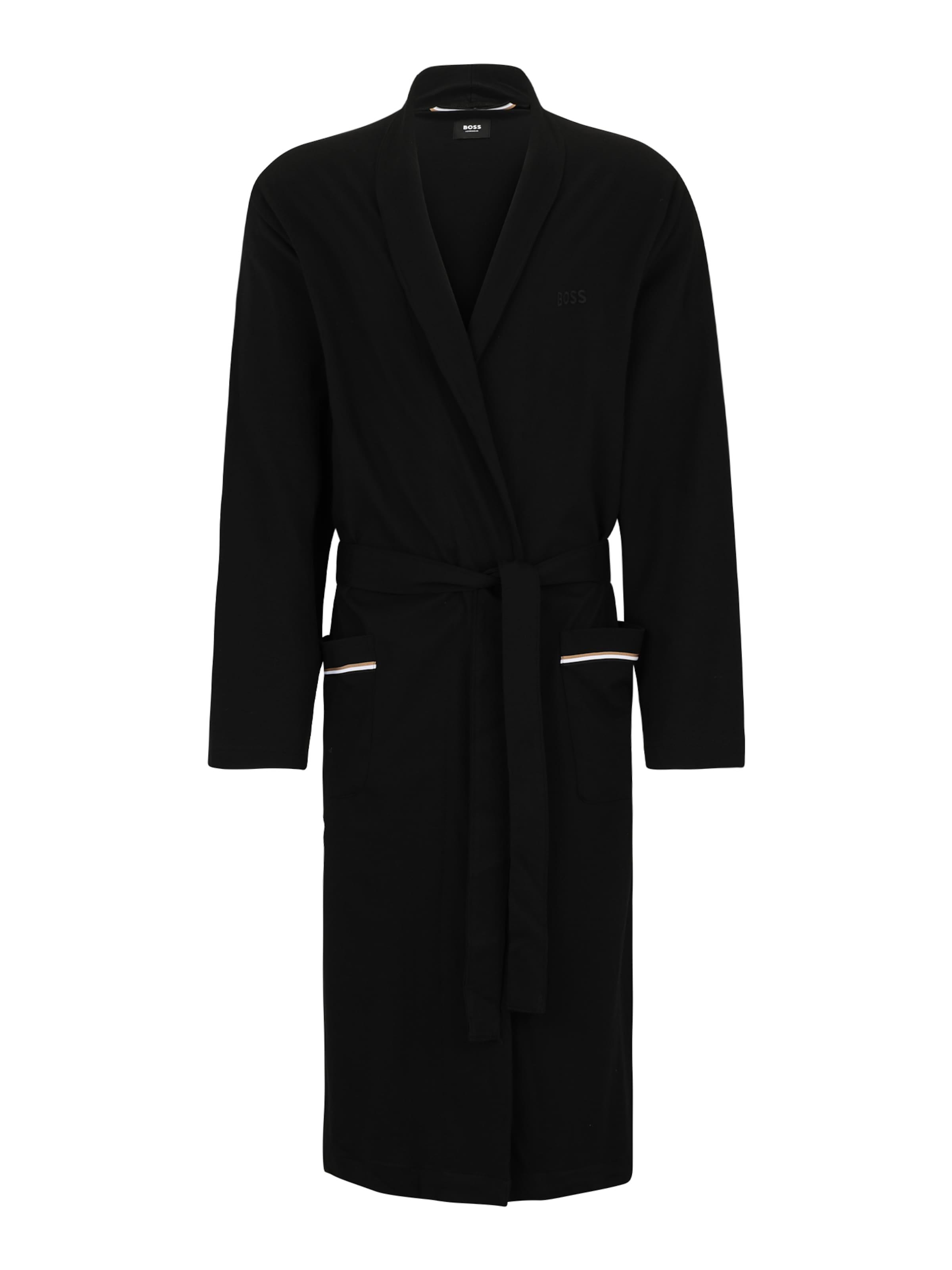 juoda BOSS Ilgas vonios chalatas 'Robe': priekis