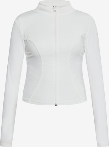 IZIA Zip-Up Hoodie in White: front