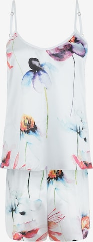 Evoni Pyjama 'Set aus Satin' in Weiß: Vorderseite