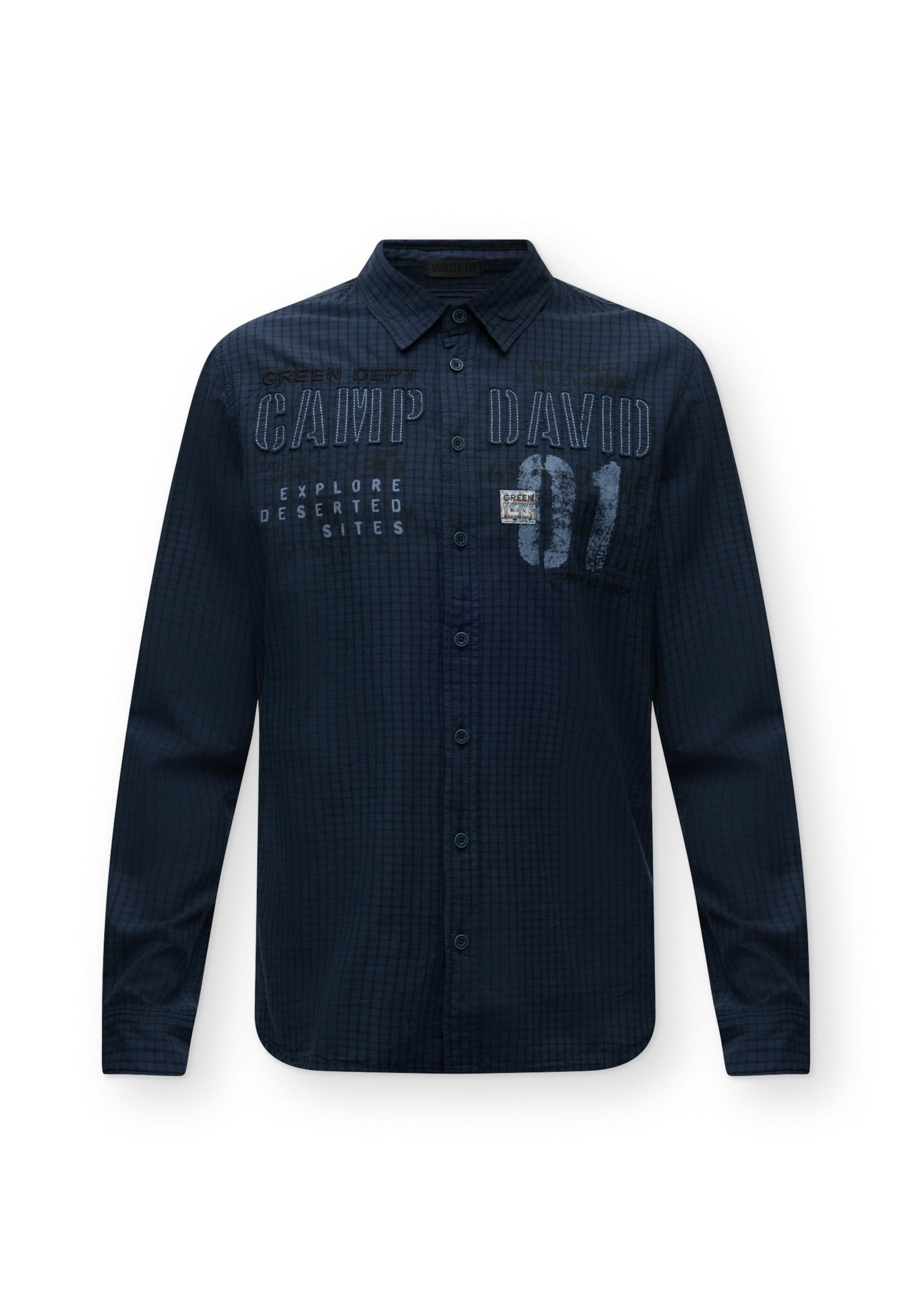 CAMP DAVID - Ajuste regular Camisa en azul: frente
