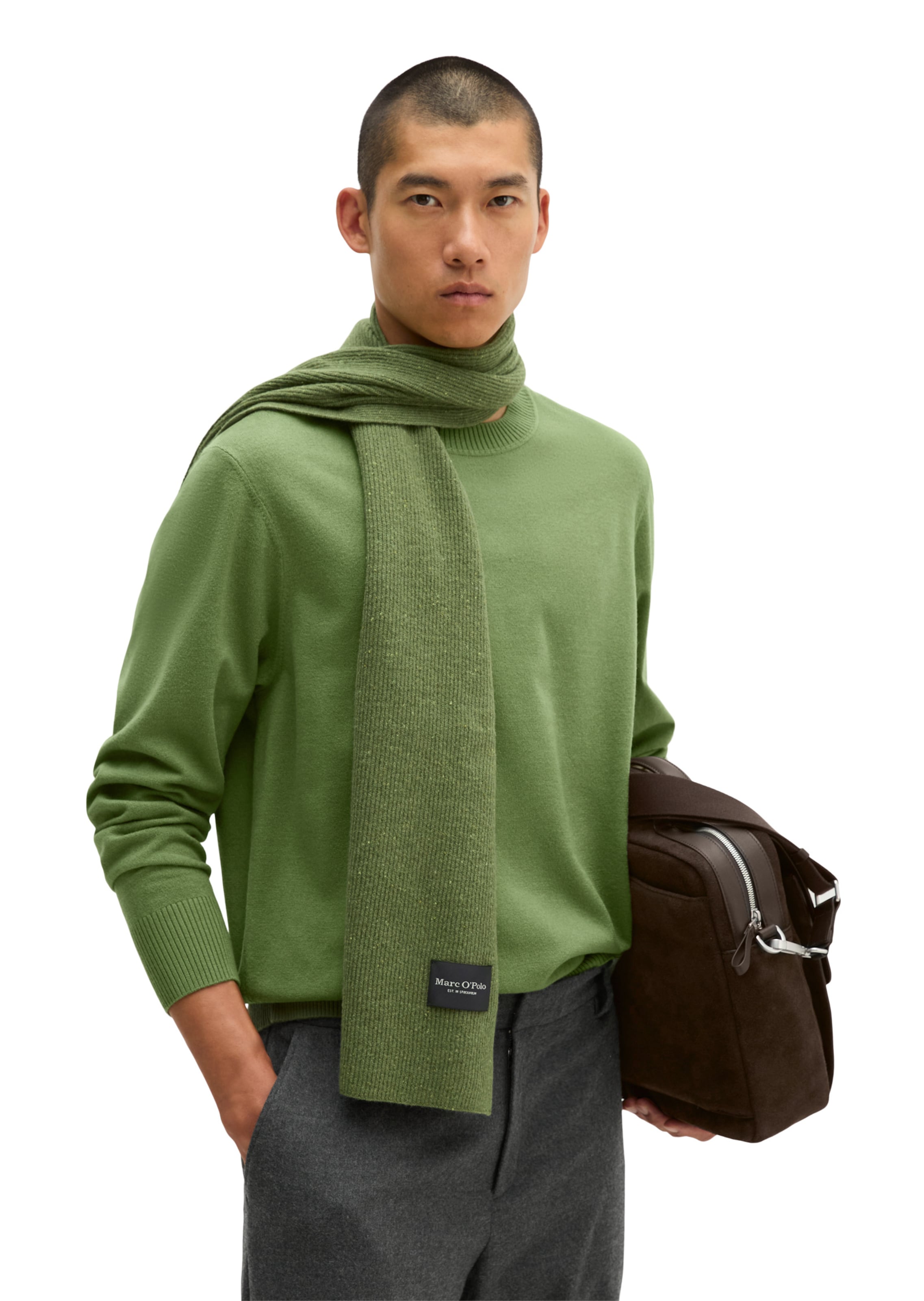 Marc O'Polo Scarf ' aus weichem Wolle-Mix mit Viskose ' in Green: front