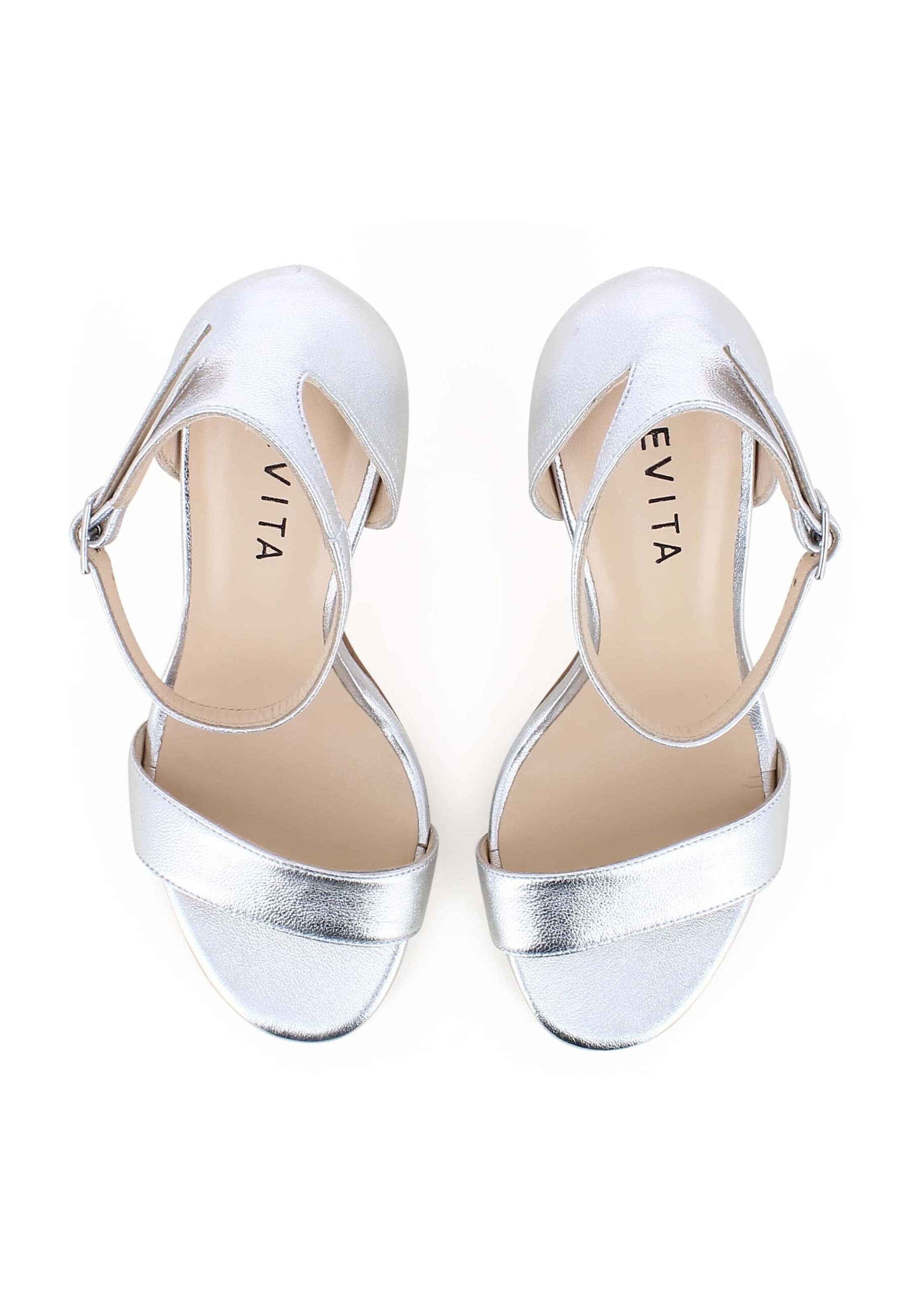 EVITA Sandalen met riem 'EVA' in Zilver