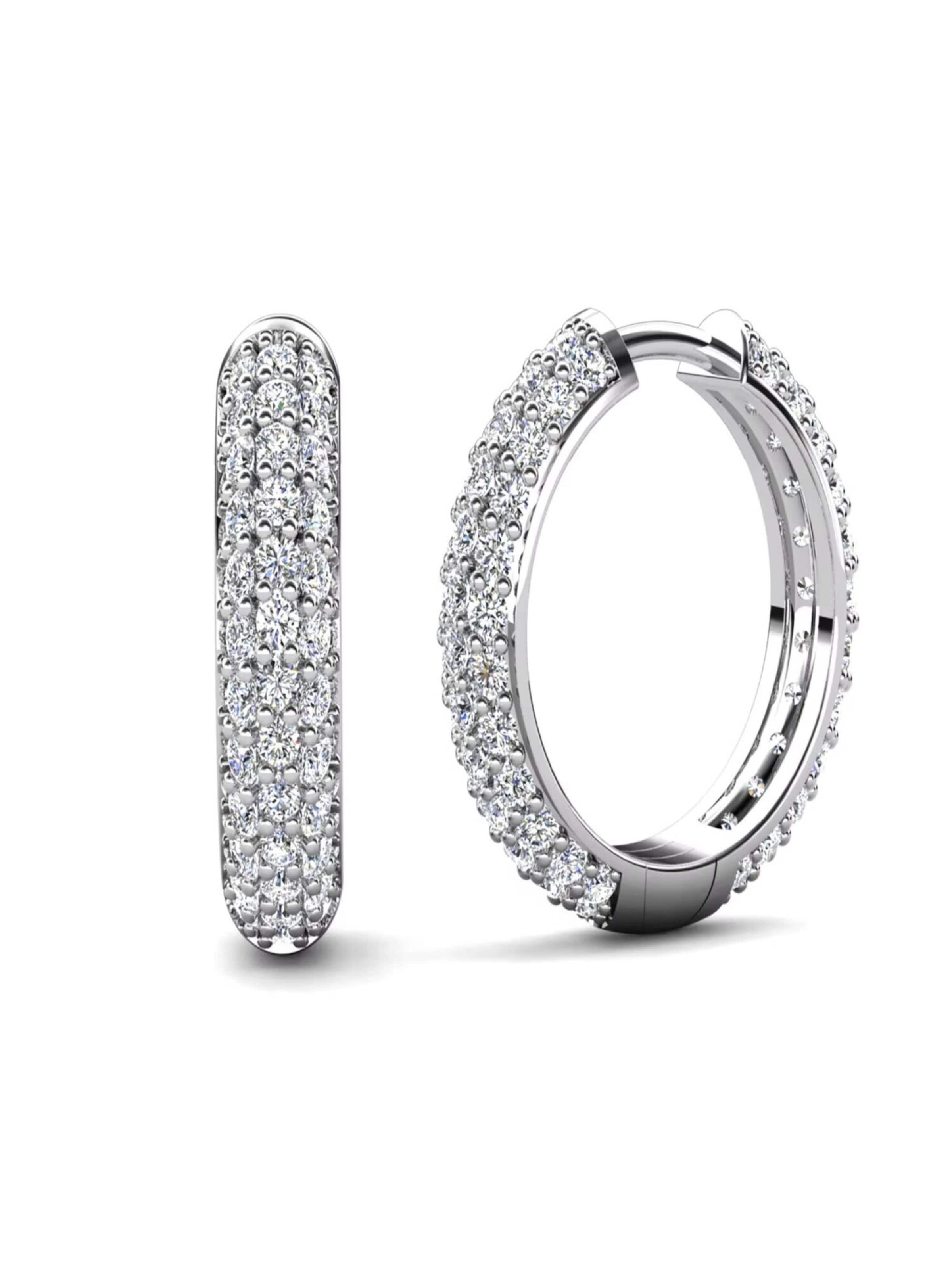 ROUGEMONT Jewellery Earrings 'Funkelnde Creolen Ohrringe Taos' in Silver: front