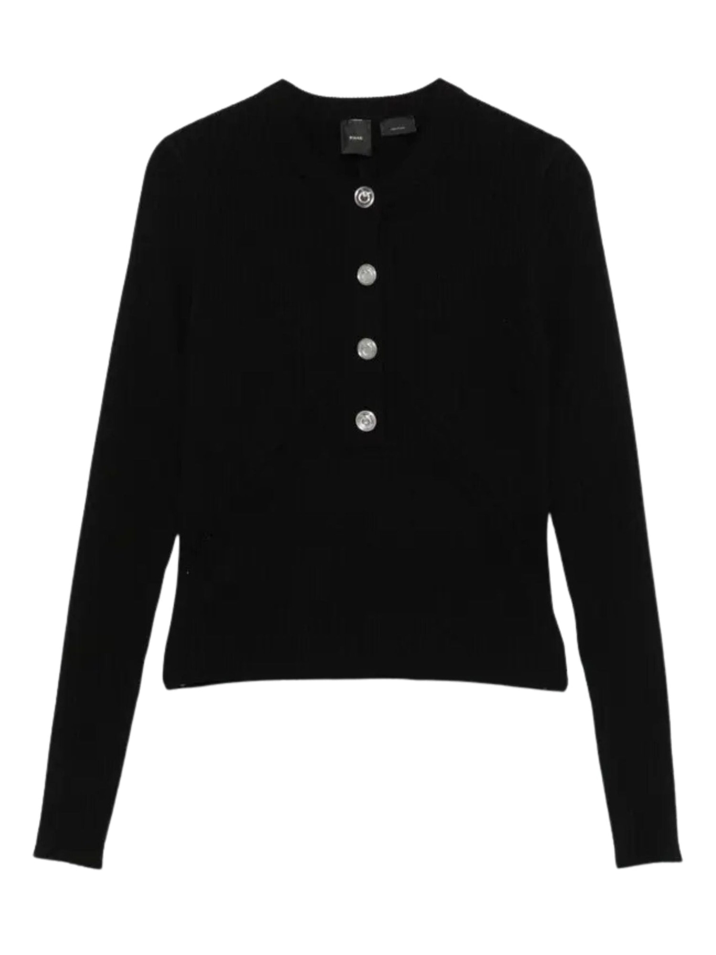 PINKO Sweater 'Wool Blend Jumper with Jewel Buttons' in XS in Black, Item view