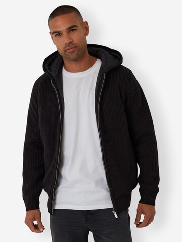 Threadbare Hemdjacke 'Haydock' in Schwarz: Vorderseite