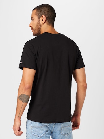 Tommy Jeans T-Shirt 'LETTERMAN' in Schwarz