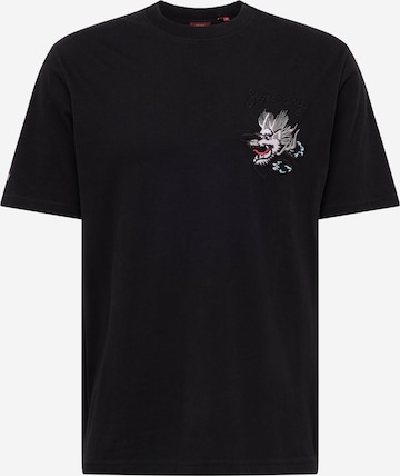 Superdry Shirt 'SUKA' in Zwart: voorkant