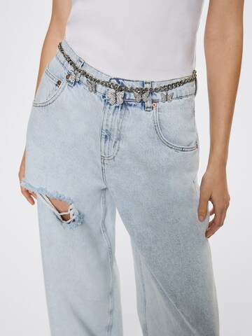 MANGO Wide Leg Jeans 'Dominik' in Blau