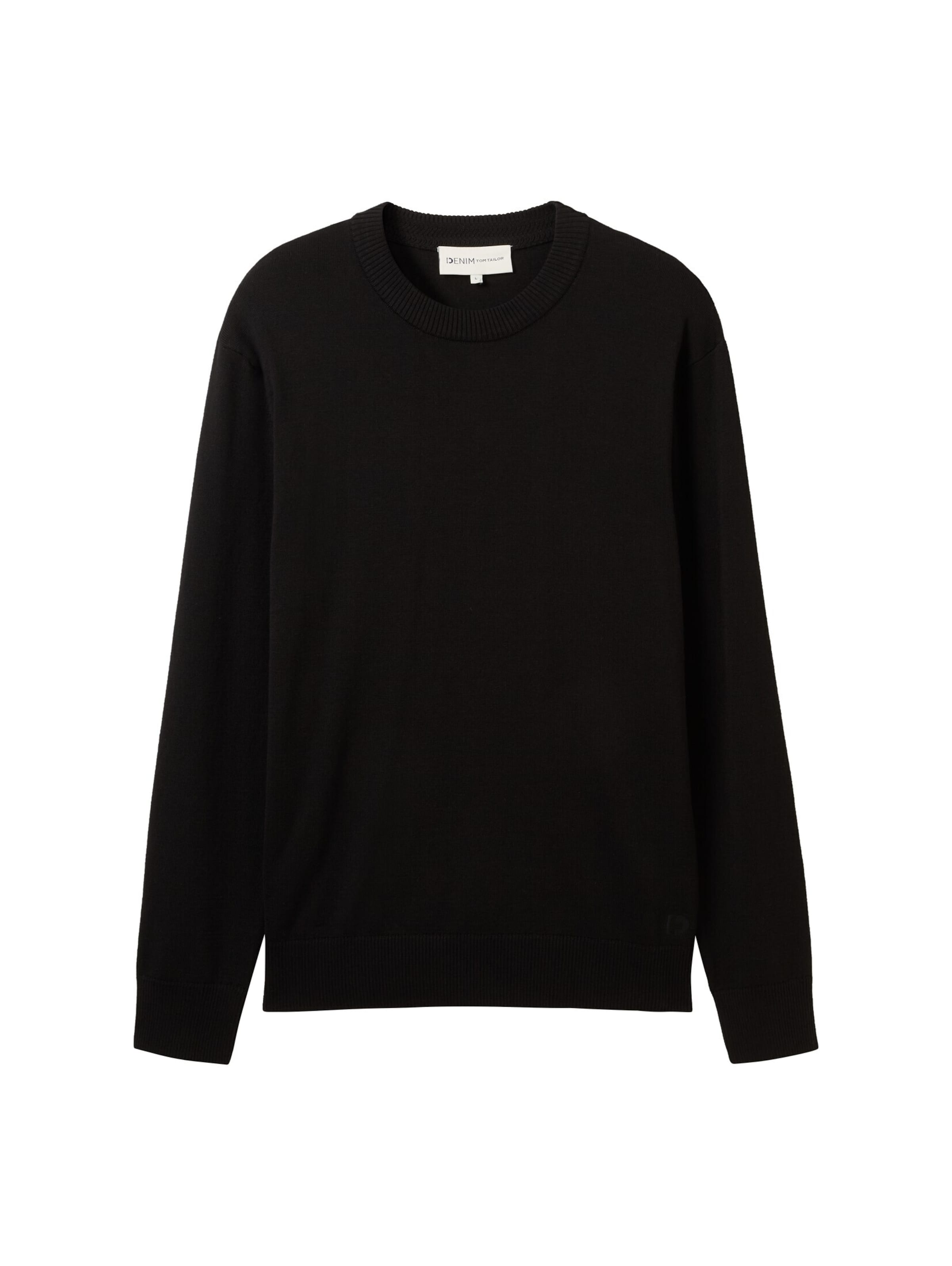 TOM TAILOR DENIM Sweter w kolorze czarny: przód