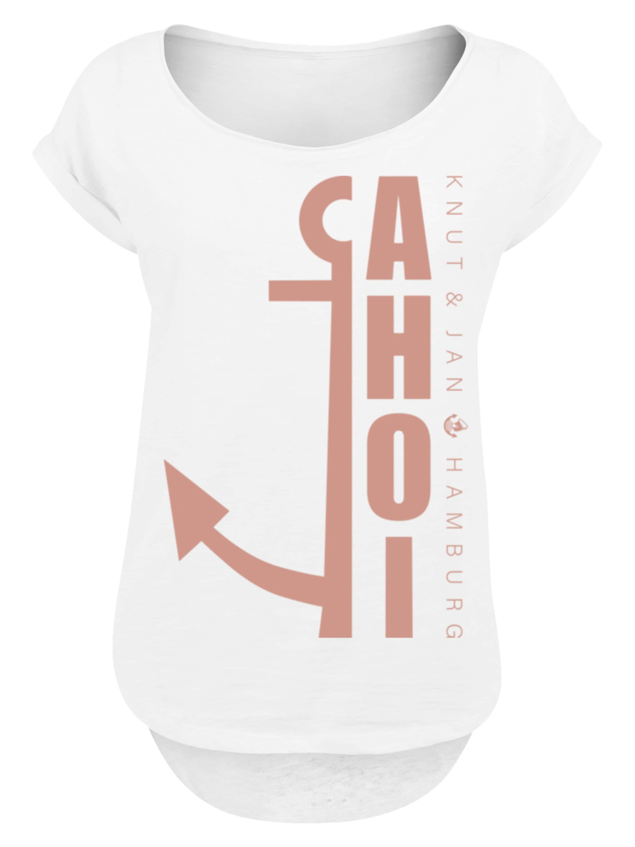 T-shirt 'Ahoi Anker Knut & Jan Hamburg' F4NT4STIC en blanc : devant
