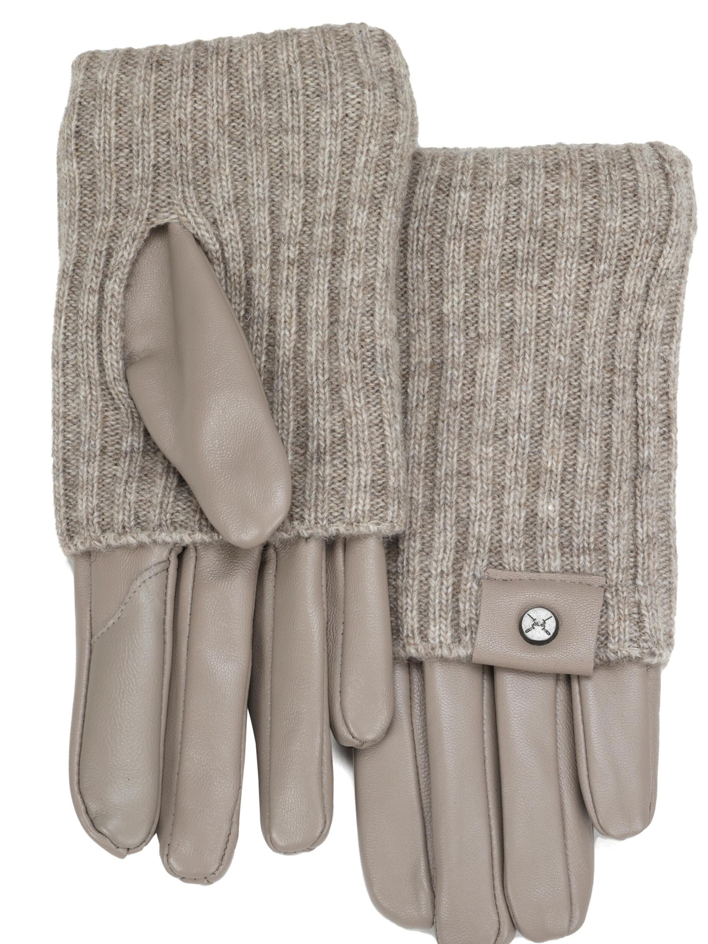 Pearlwood Full Finger Gloves 'ROMY' in Beige: front