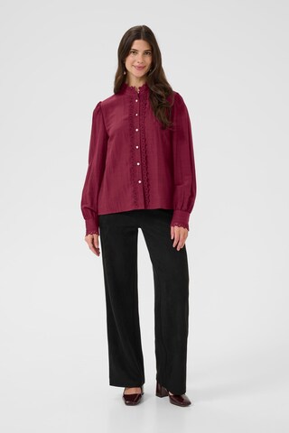 Cream Blouse 'Pia' in Red