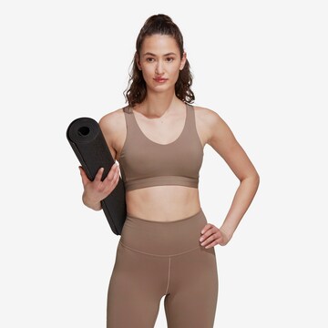 ADIDAS PERFORMANCE Bustier Sport bh in Beige: voorkant