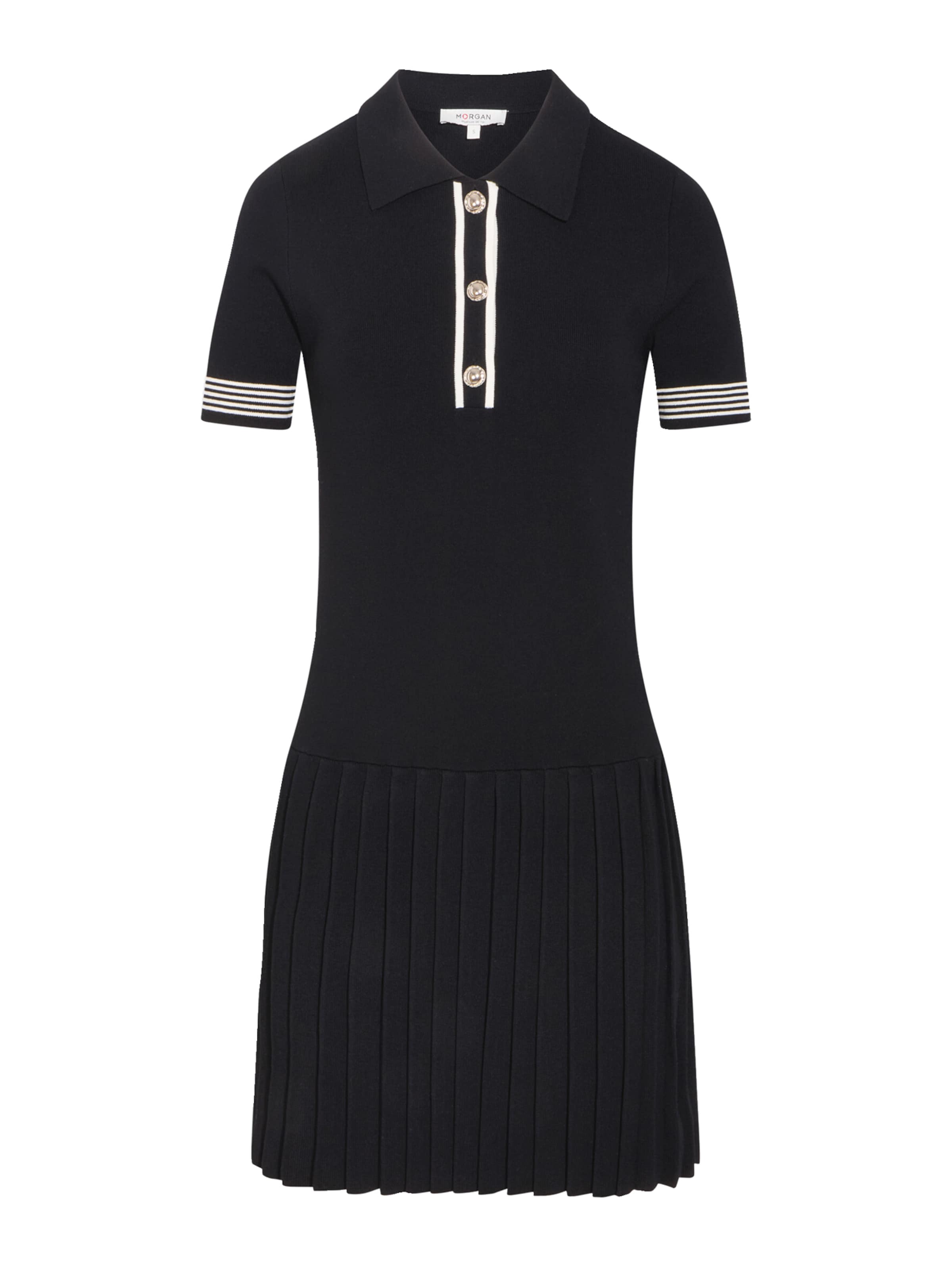 Morgan Gebreide jurk in Zwart: voorkant