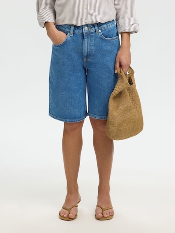 SELECTED Wide Leg Shorts in Blau: Vorderseite