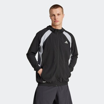 ADIDAS PERFORMANCE Sportsweatjacke in Schwarz: Vorderseite