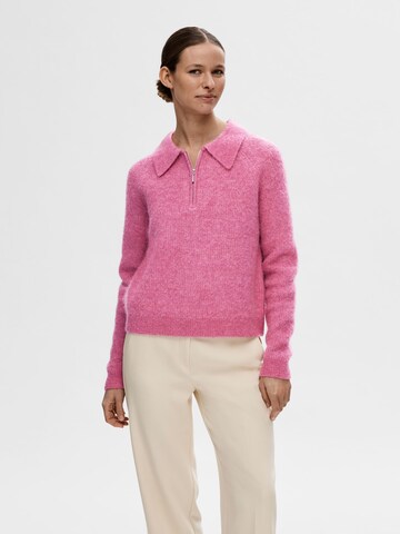 Pull-over SELECTED FEMME en rose : devant