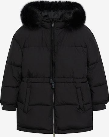 MANGO Winter Jacket 'Tabardi' in Black: front