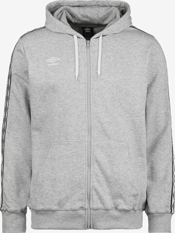 UMBRO Athletic Zip-Up Hoodie in Grey: front