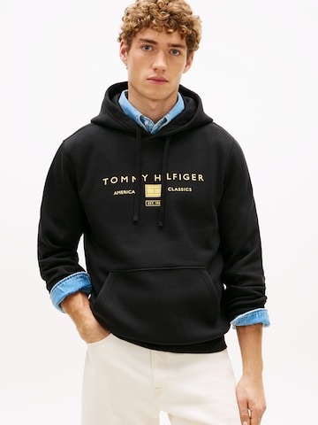 melns TOMMY HILFIGER Sportisks džemperis 'BRAND LOVE': no priekšpuses