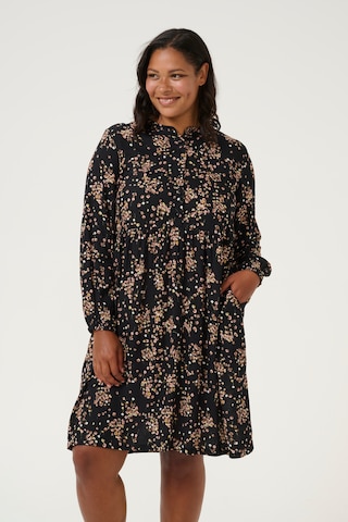 KAFFE CURVE Shirt Dress 'Nadia' in Black: front