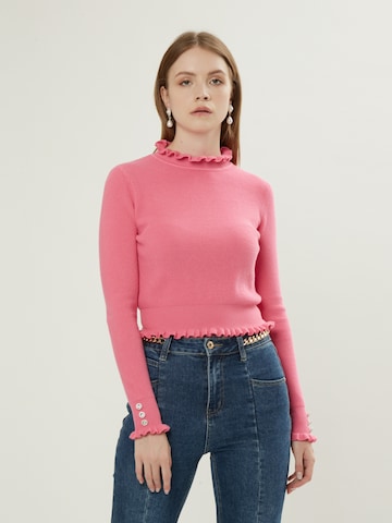 Influencer - Pullover em rosa: frente