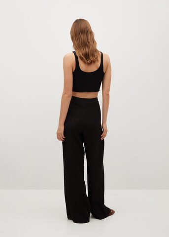 MANGO Wide leg Pants 'Sporty' in Black