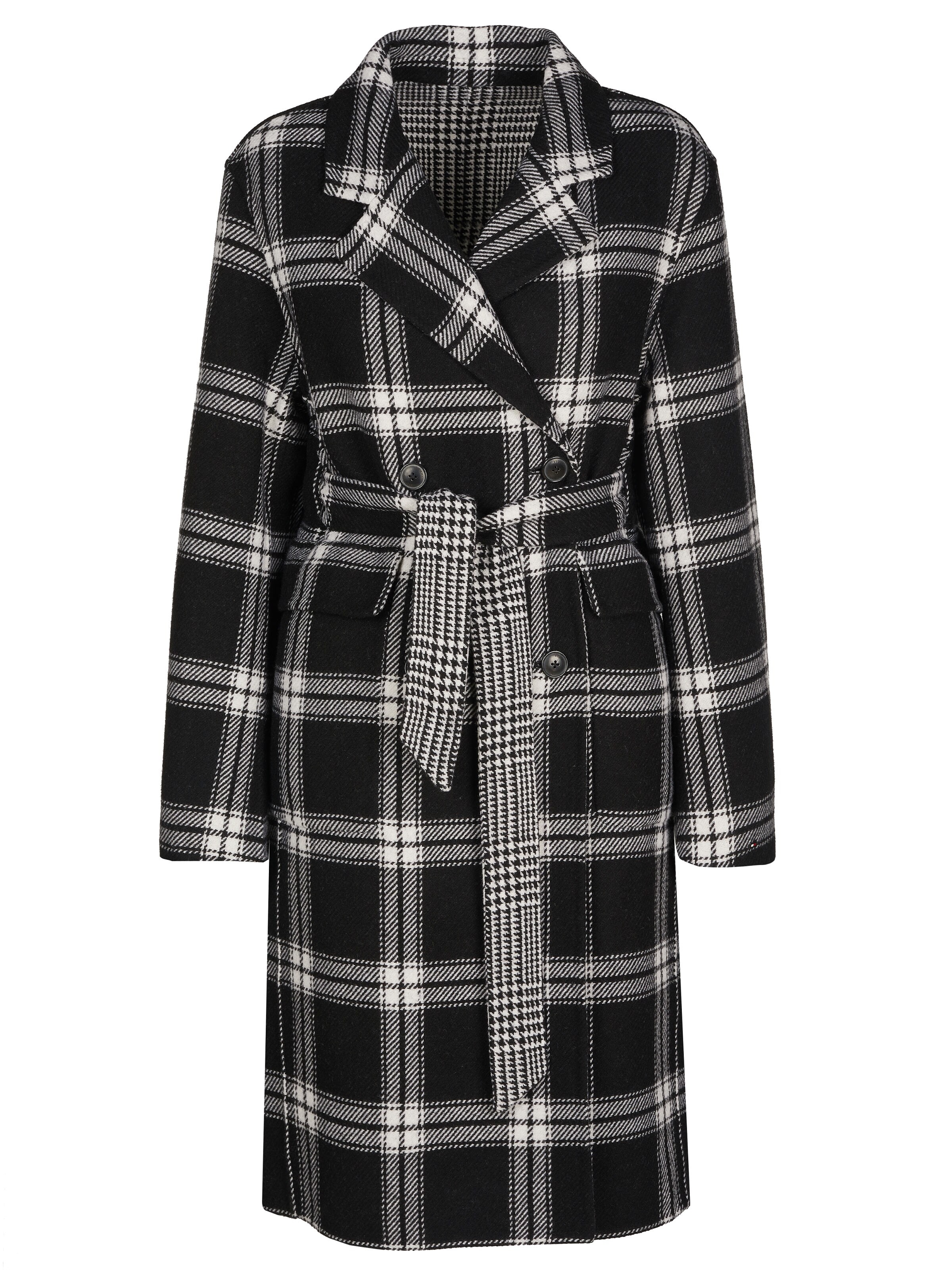 TOMMY HILFIGER Between-seasons coat 'Tommy Hilfiger Wendemantel Schwarz-Weiss' in L in Black, Item view