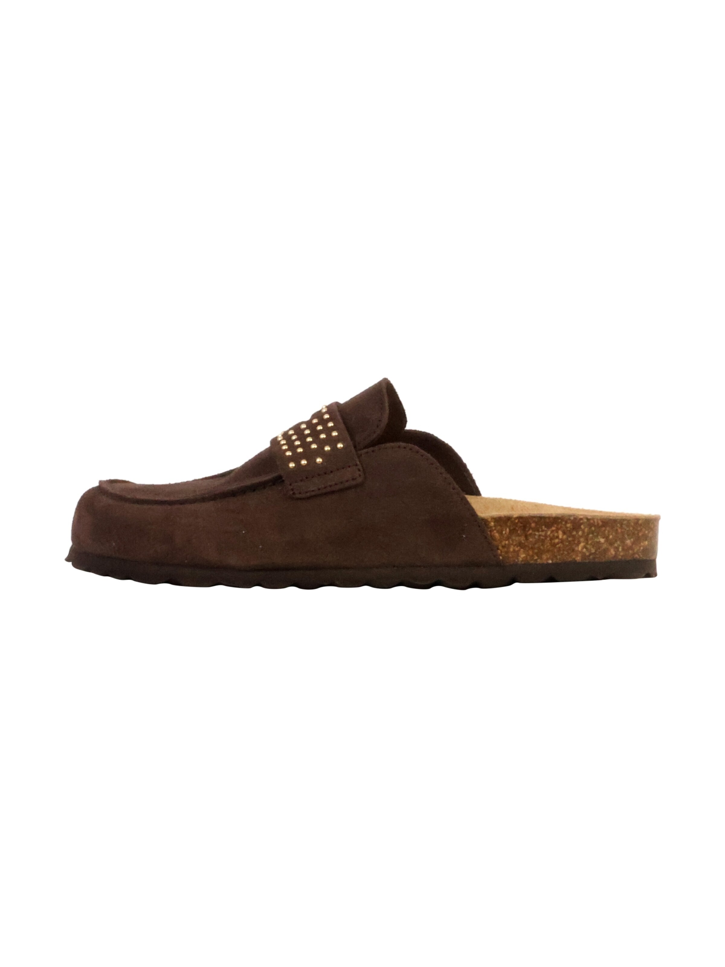Mule 'Mokassin-Pantoletten aus Leder „Noga Gassirette“ mit Nieten' The Divine Factory en marron : devant